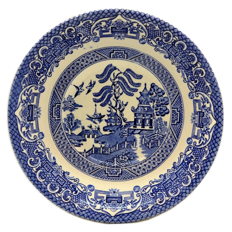 English Ironstone Blue Willow China Dessert or Cereal Bowl