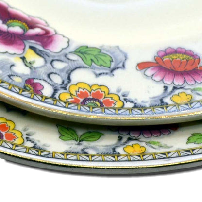 J & G Meakin vintage Jacobean Ware Sol floral oval platter pair