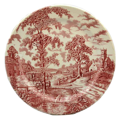 John Maddock & Sons Royal Ultra Vitrified Red and Whitel China Plate