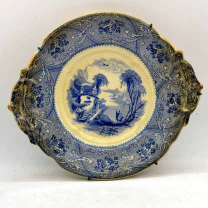 Antique John Wood Marseillaise Blue and White China c1840