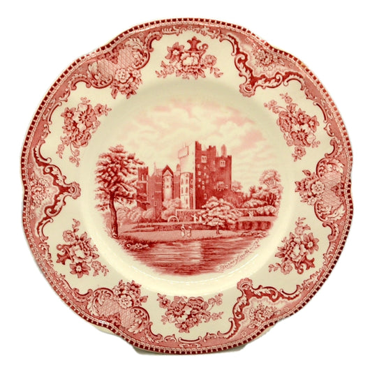 Johnson Bros China Red and White Blarney Castle Dinner Plate