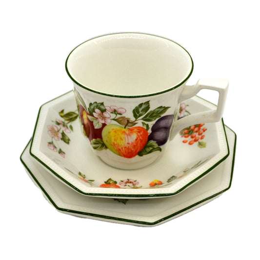 Johnson Brothers China Fresh Fruits Teacup Saucer & Side Plate Trio