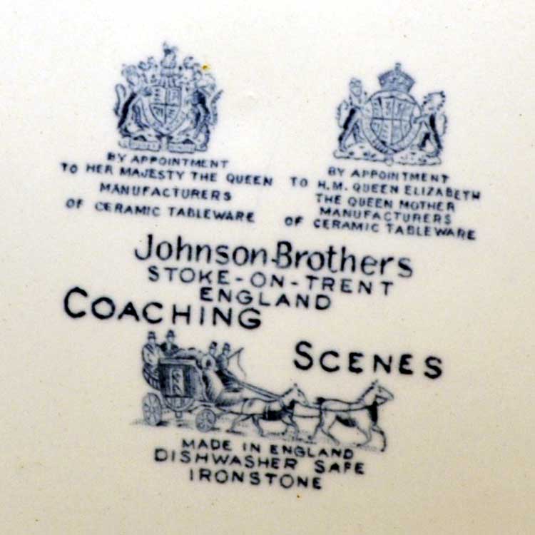 coaching scenes blue and white plates