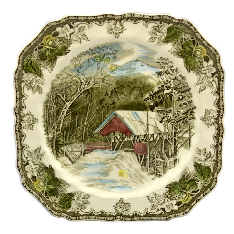 Johnson Brothers The Friendly Village "The Covered Bridge" 7.5 Inch Square China Plate