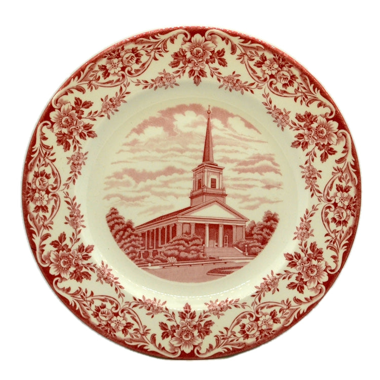 Jonroth Red and White China Siloam Baptist Church Plate