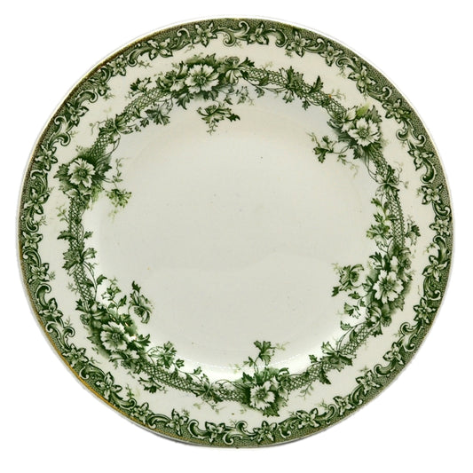 Keeling & Co Devon Side Plates Antique green and white china c1904
