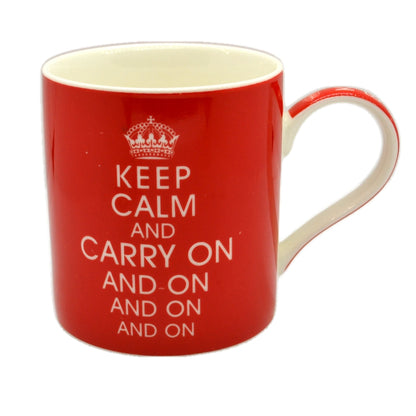 Red Keep Calm and Carry On China Mug