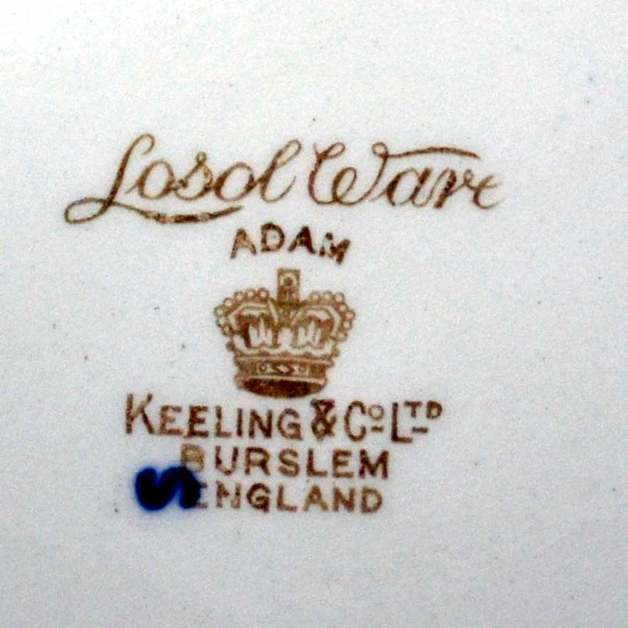 Keeling & Co Ltd Losol Ware ADAM china stamp