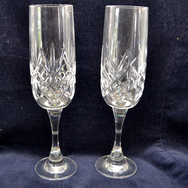 Vintage Pair of Lead Crystal Champagne Glasses