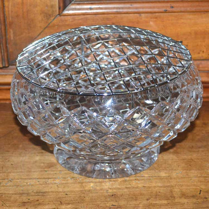 Vintage Lead Crystal Glass large rose bowl