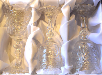 6 x Veritable Taille Main Crystal Wine Glasses