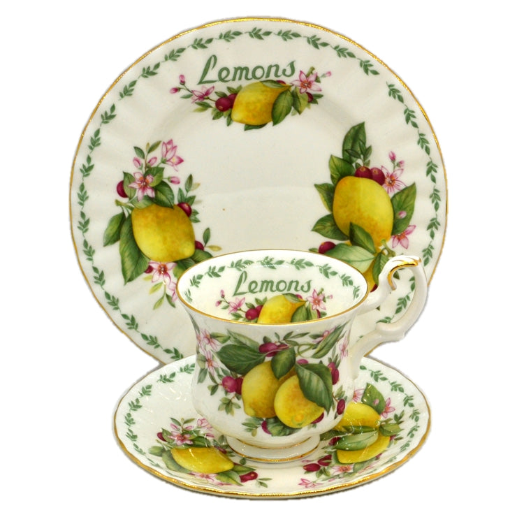 Royal Albert China Lemons Teacup Trio