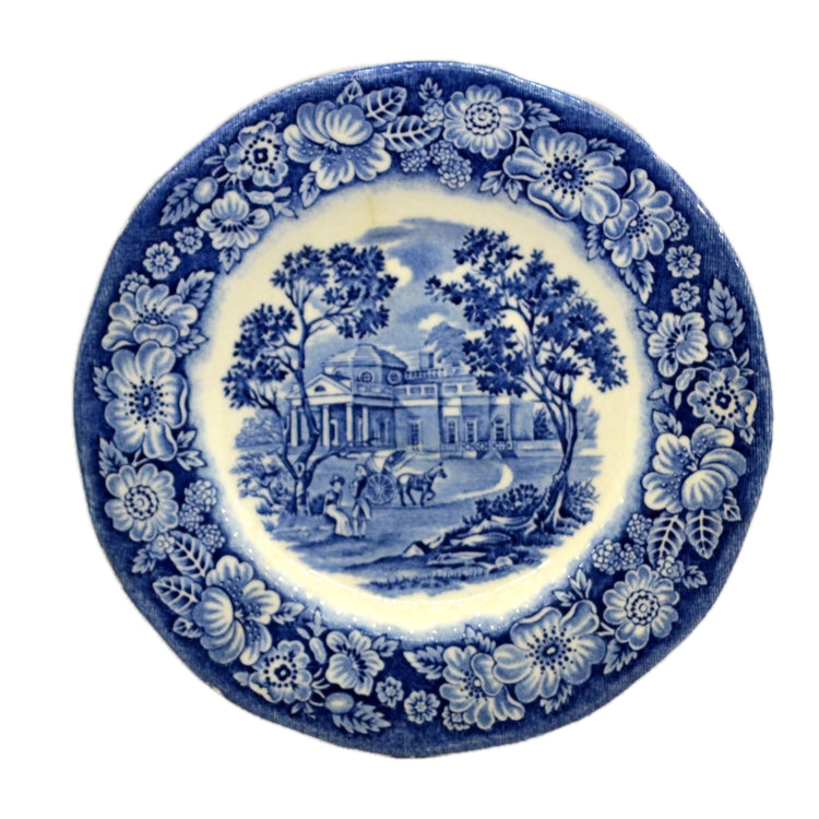 Liberty Blue and White China Monticello side plate