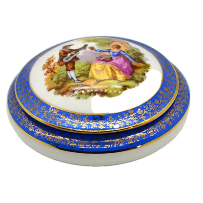 Leclair Meissner Limoges Lidded Trinket Dish