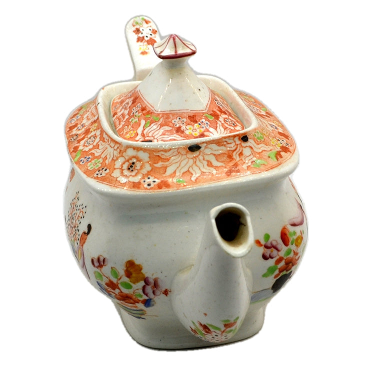 Antique Chinese Pagoda London Shape Porcelain China Teapot c1810-1820