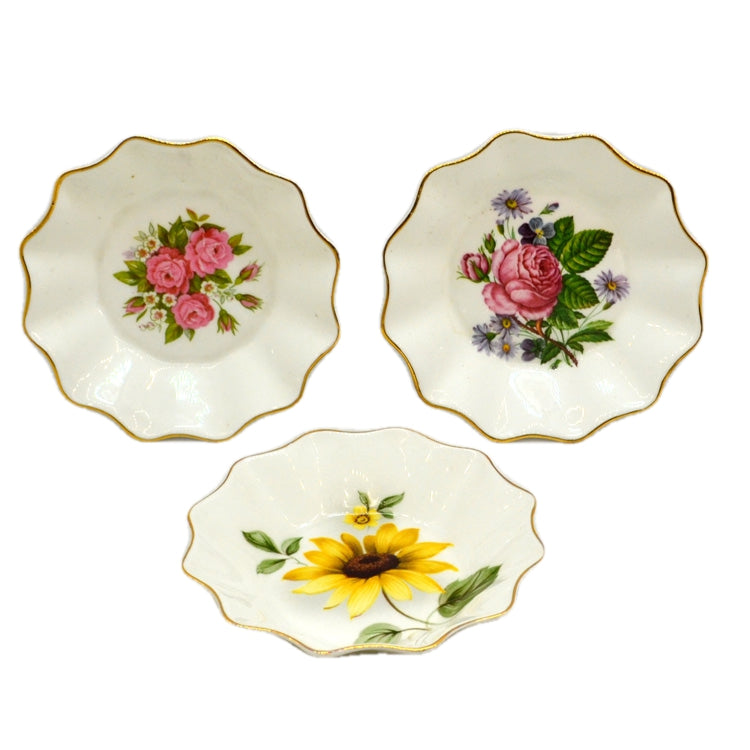 Set of Three Lysander Floral China Trinket Dishes