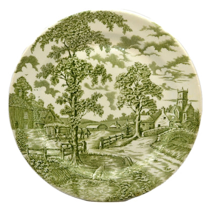 John Maddock & Sons Royal Ultra Vitrified Green and Whitel China Plate