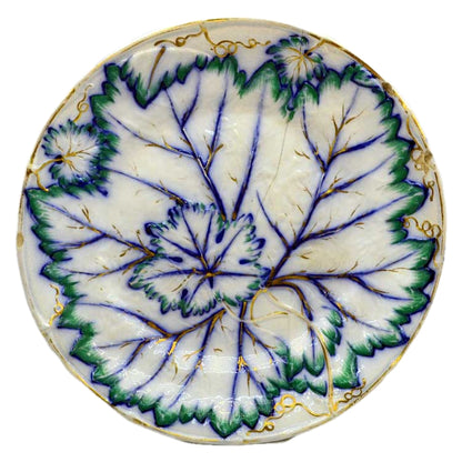 Davenport majolica Ivy Leaf 807 Tazza and 4 china plate set 1819-1822