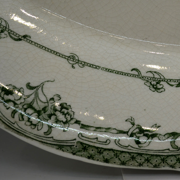 Hollinshead & Kirkham Marathon Green and White China 18-inch Platter