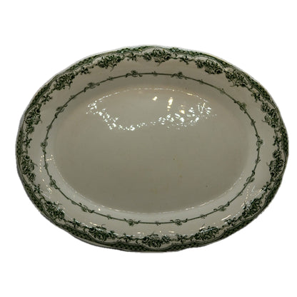 Hollinshead & Kirkham Marathon Green and White China Platter