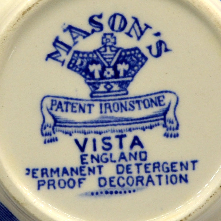 Vintage Masons Ironstone Blue & White Vista China Breakfast Cup & Saucer