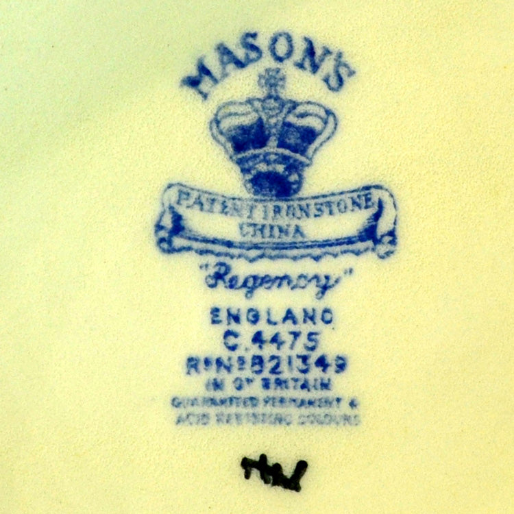 Large Mason's Regency C4475 china marks 1940