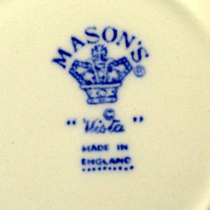 Vintage Masons Ironstone Blue & White Vista China Breakfast Cup & Saucer