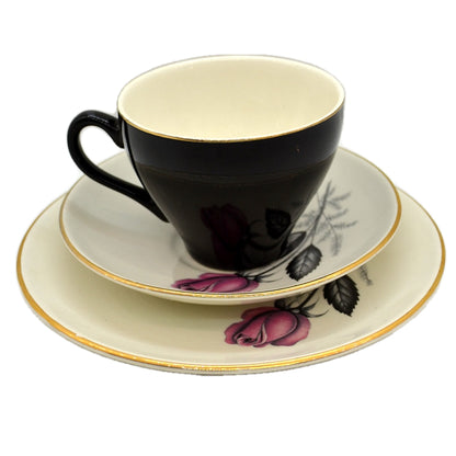 Swinnertons Nestor Velum china Pink Rose bud Teacup Trio