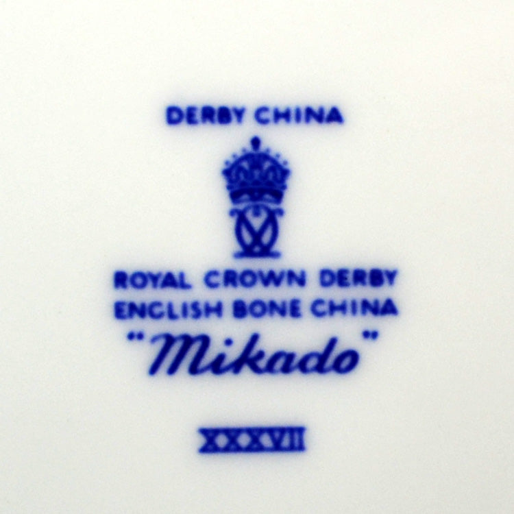 Royal Crown Derby Mikado Blue and White China marks 1974