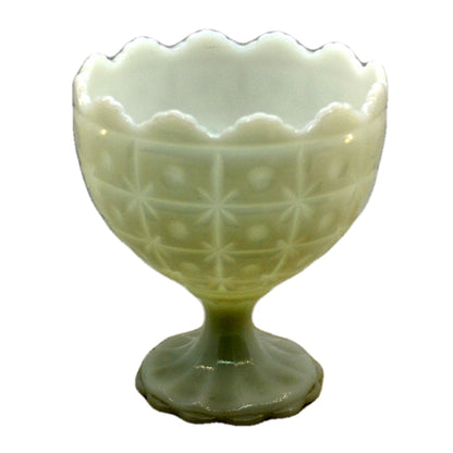 Vintage NAPCO 1185 Milk Glass Pedestal Compote Vase