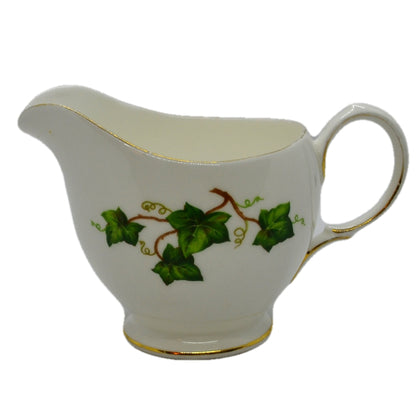 plain rim 1/2 pint milk jug ivy leaf colclough china