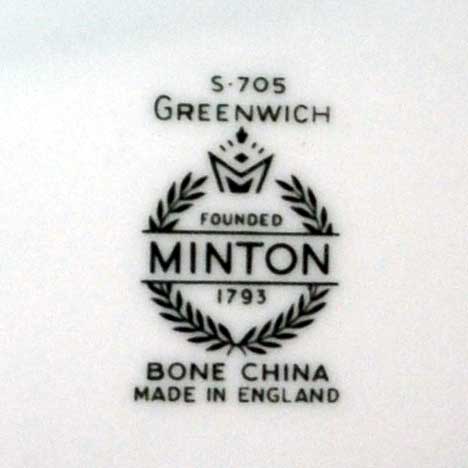minton greenwich china mark