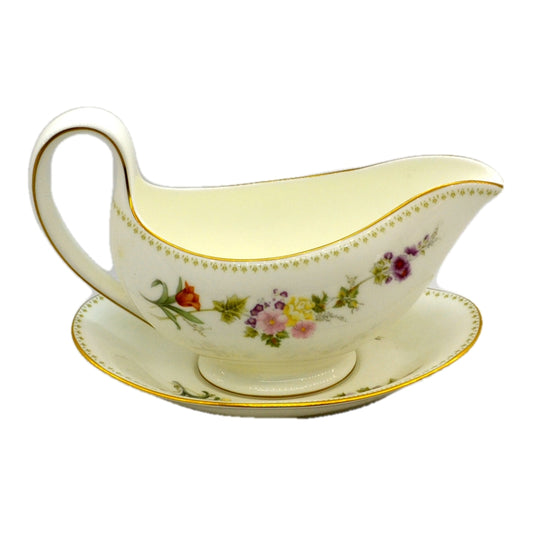 Wedgewood China Mirabelle R4537 Gravy Boat and Saucer
