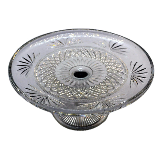 Early English pressed glass cake stand