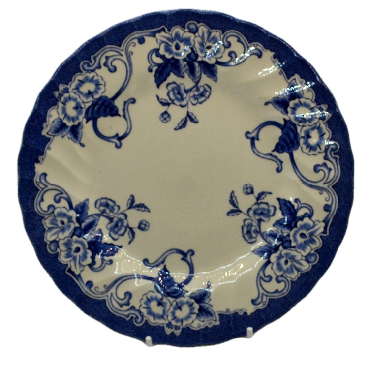 Vintage blue and white china dessert plate Myott Meaking Ltd
