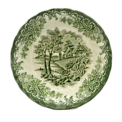 Myott China the Brook Green and White Dessert Bowl