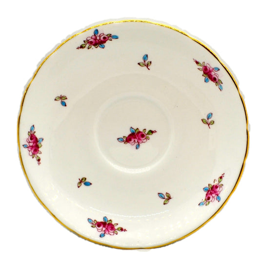 New Chelsea Pattern 1433 Pink Rose Bud Floral China 6.25-inch Saucer