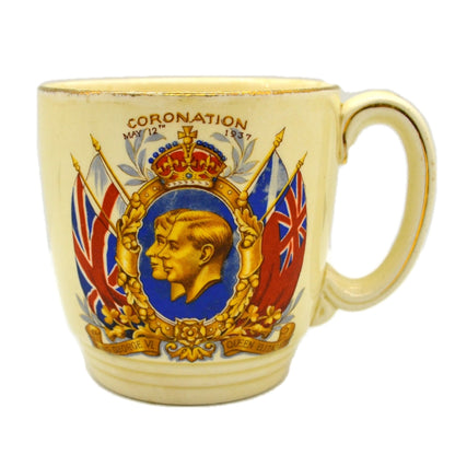 Newhall China 1937 George VI Queen Elizabeth Coronation Mug