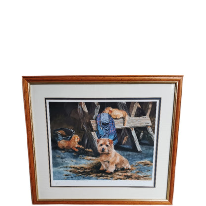 Pippa Thew Norfolk Terriers Signed Limited Edition Print