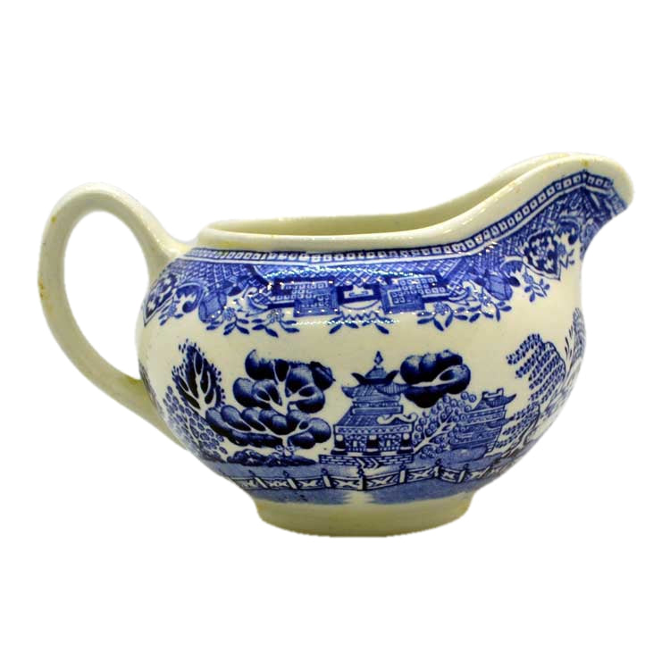 Woods Ware Blue and White china Willow milk jug