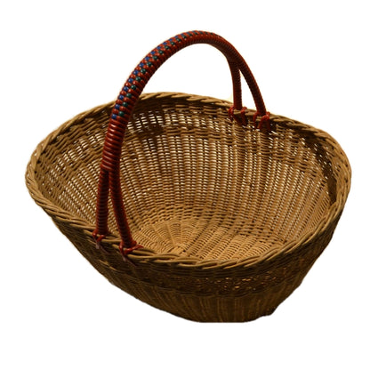 Vintage English Wicker Shopping Basket 1940-1950