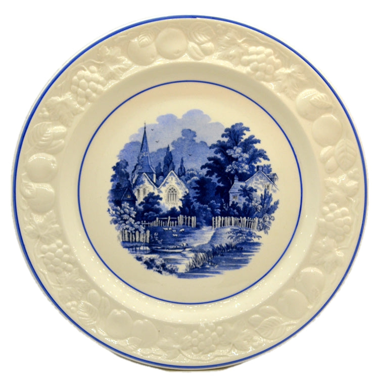 Vintage Blue and White China orchard Dinner Plate