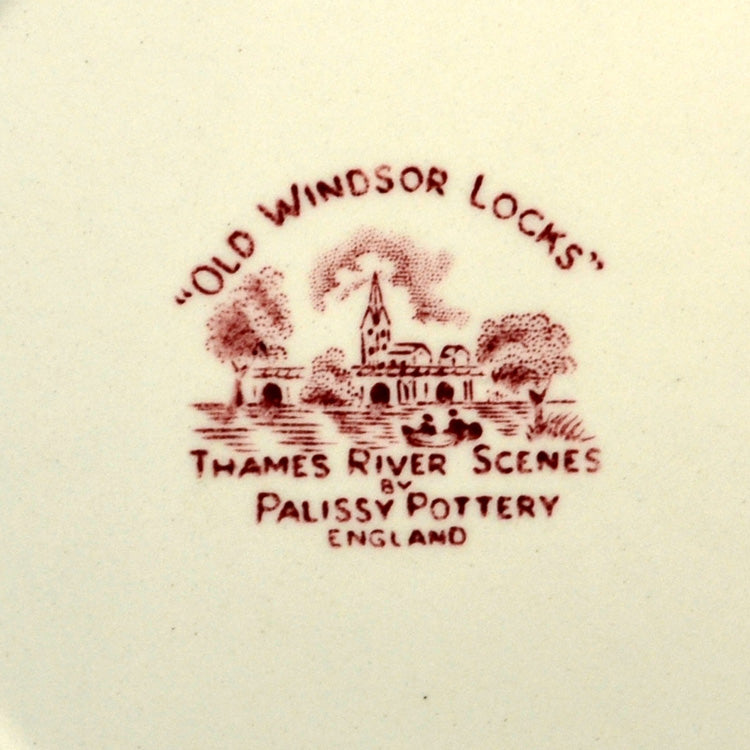 Palissy Pottery Red And White China Thames River Scenes Old Windsor Locks Side Plate