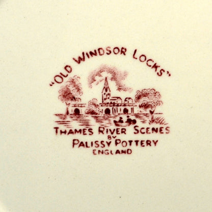 Palissy Pottery Red And White China Thames River Scenes Old Windsor Locks Side Plate