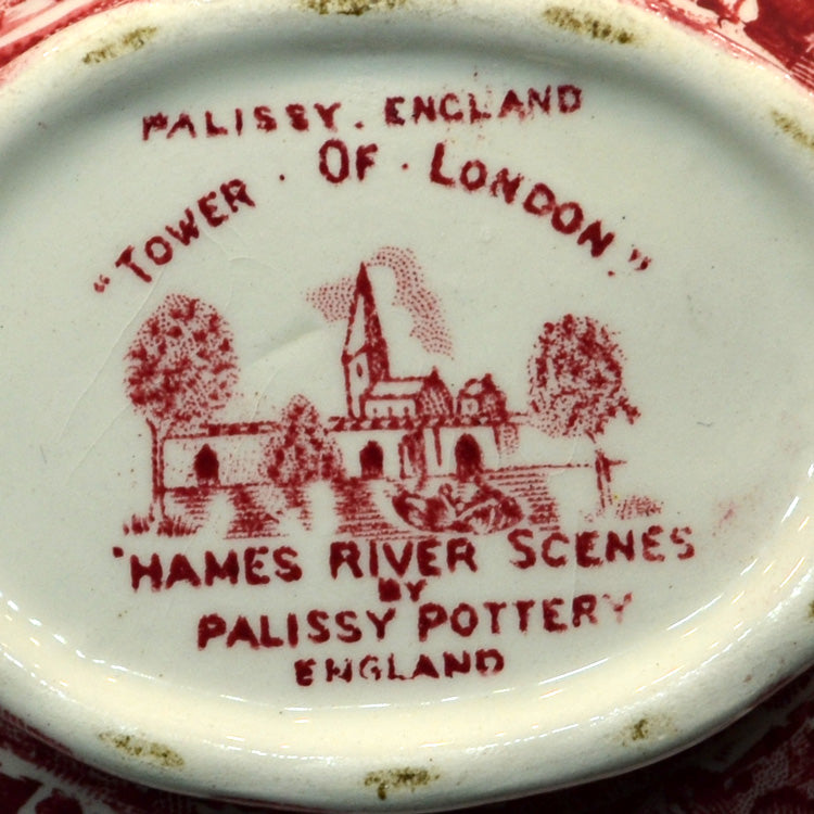 Palissy Pottery Red And White China Thames River Scene Tower of London Milk Jug