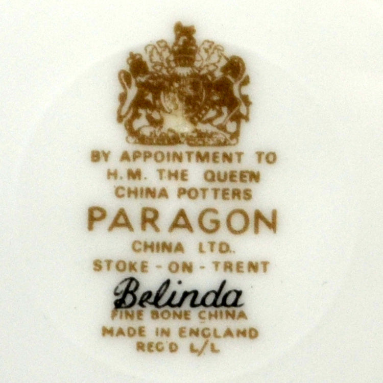 Paragon china patterns Belinda China mark