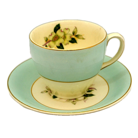 Johnson Brothers China Pareek Pistachio Snow White Teacup and Saucer