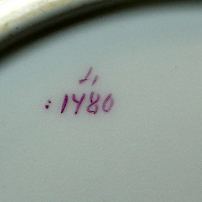 Antique Hand Painted Pink Ground China Dessert Plate 1480