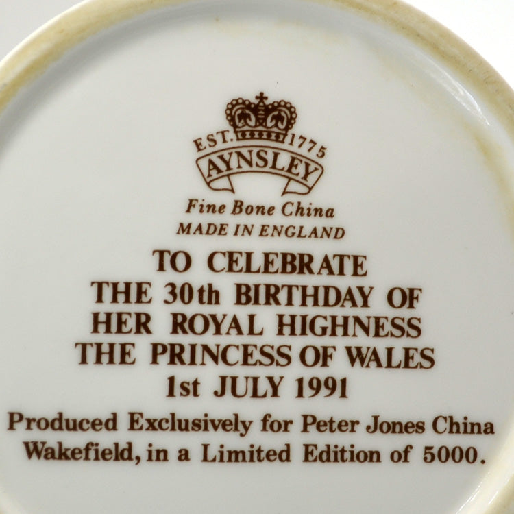 Aynsley China Commemorative Dianna Birthday Mug 1991