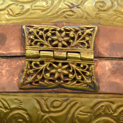 Art Deco Embossed Copper & Brass Metal Pillow Purse